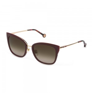 occhiali-da-sole-carolina-herrera-she866-0357-54-20-135-donna-oro-rose-lucido-con-parti-rosso-lenti-brown-gradient
