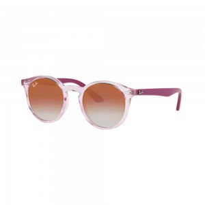 occhiali-da-sole-ray-ban-junior-unisex-trasparent-pink-lenti-red-mirror-red-orj9064s-7052v0-44-19-130