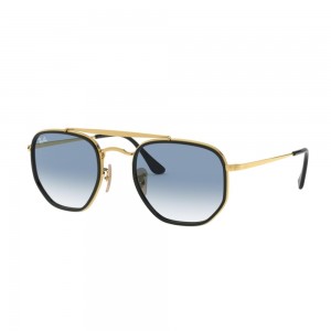 occhiali-da-sole-ray-ban-rb364m-91673f-52-23-145-unisex-oro-lenti-clear-gradient-blu