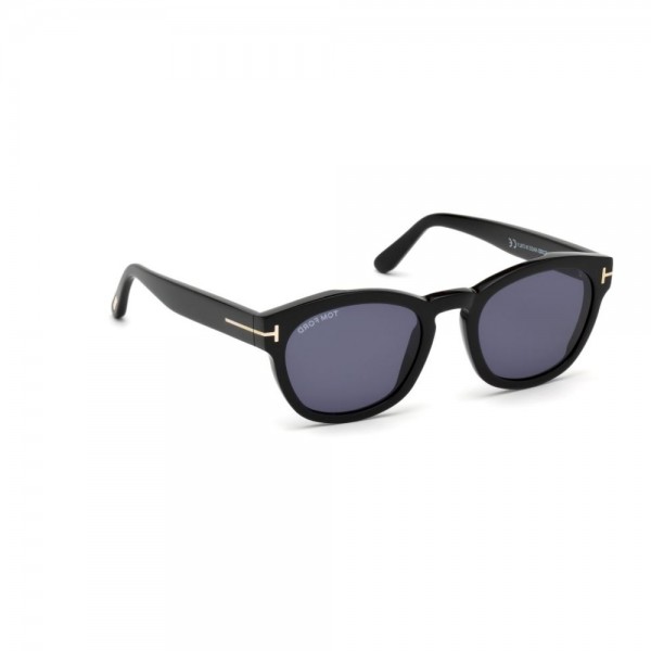 Occhiali da Sole Tom Ford Uomo nero lucido Lenti grigio blu FT0590 S 01V 51 21 145