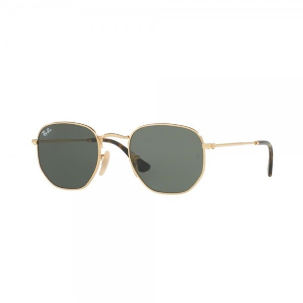 occhiali-da-sole-ray-ban-hexagonal-unisex-oro-lenti-grey-green-rb3548n-001-51-21-145