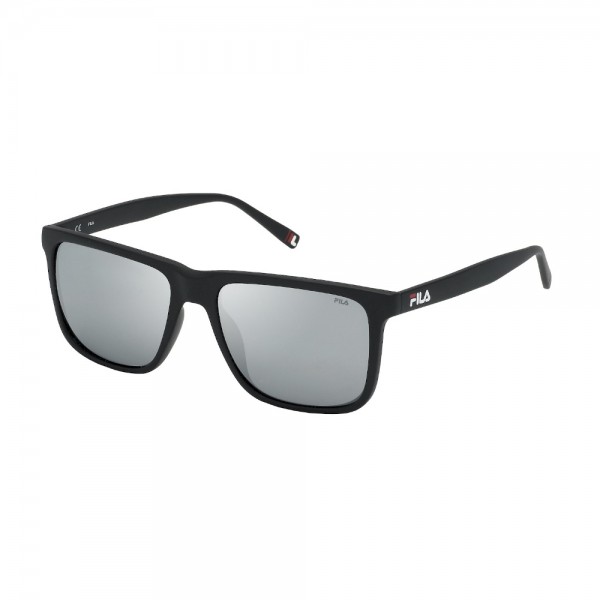occhiali-da-sole-fila-sf9396-u28x-56-17-145-unisex-nero-opaco-lenti-smoke-mirror-silver-polarizzato