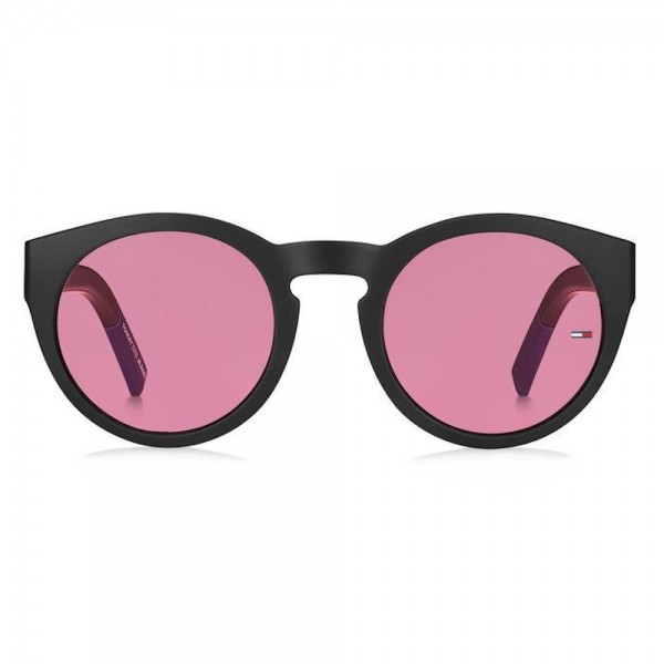 occhiali-da-sole-tommy-hilfiger-jeans-tj-0003-s-003-49-23-140-unisex-nero-opaco-lenti-pink